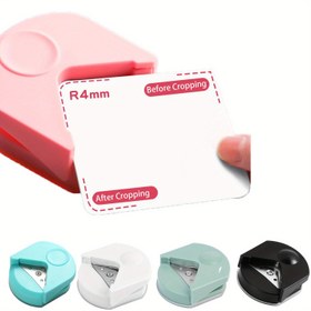 Resim 1 Adet R4 Köşe Yuvarlatıcı Delme Aleti - Lamine Kartlar, Karton Kağıt, Scrapbooking ve DIY El İşleri için - 4mm Manuel Kağıt Kesici (Şeftali, Beyaz, Yeşil, Mavi, Siyah) - Fotoğraf Kartı Yapımı, Ofis ve Okul Projeleri İçin İdeal Kağıt Zanaatları Delicileri 