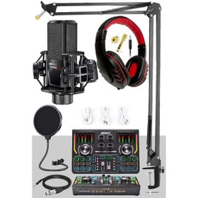 Resim Midex MX-2020 Titanium Set Efektli Ses Kartı Mikrofon Kulaklık Stand Kayıt Canlı Yayın (PC ve Telefon) 