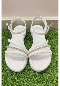 Resim Kadın Dora Beyaz Taşlı Sandalet - Beyaz 