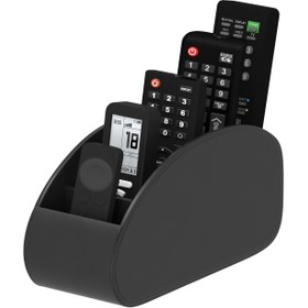 Resim 1 Adet 5 Bölmeli Uzaktan Kumanda Tutucu Organizatör - TV/DVR/Kablo Kutusu Uyumlu, Oturma Odası/Ofis/Yatak Odası İçin Yer Tasarrufu Tepsisi - Bir/Iki/Üç/Dört/Beş Kumandalar için Uygun, Masaüstü Düzenleyici, Gözlükler, Kalemler, Medya Çalarlar, Ofis Masası Depolama, Klasik Tasarım, Sağlam Yapı 