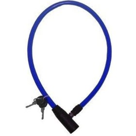 Resim Bisiklet Motor Kilidi Anahtarlı Çelik Halatlı Kilit 65 CM Mavi 