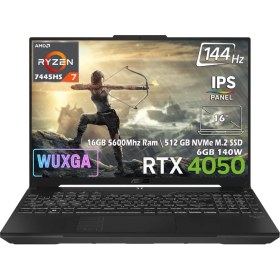 Resim Asus TUF Gaming A16 FA607NUG-RL125-Gaming AMD Ryzen 7 7445HS 16GB 512GB SSD RTX 4050 6GB 16" FHD+ (1920 x 1200) WUXGA 144Hz IPS Panel Taşınabilir Bilgisayar 