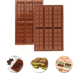 Resim Tahtakale Toptancı Silikon Kalıp Dubai Çikolata Bar ve Kek Kare Desenli Tablet Dubai Çikolata Kalıbı 6'lı 