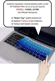 Resim Mcstorey Laptop Macbook Pro Klavye Koruyucu Ombre (TÜRKÇE Q) A1534 A1708 Ile Uyumlu 