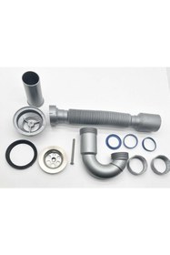 Resim MELEKYAPI Lavabo Eviye Sifonu S Tipi Körüklü Ø40 - 50 Mm Çıkışlı 