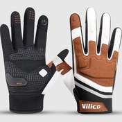 Resim VILICO Unisex Tam Parmak Bisiklet Eldivenleri - Dokunmatik Ekran Uyumlu, Ayarlanabilir Uyum, Polyester, Dağ Bisikleti ve Bisiklet Sürmesi İçin İdeal, Elde Yıkanabilir, Bisiklet Aksesuarı 