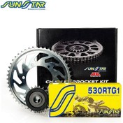 Resim Zincir Dişli Seti Yamaha Yzf R1 1000cc Zincir: Sunstar 530rtg1 Gold-116 Ön: Jt 17t Arka: Sunstar 45t 2004-2005 