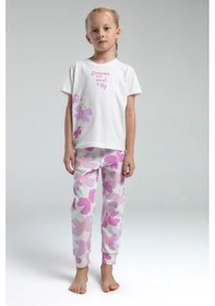 Resim Rolypoly Kız Çocuk Beyaz Pijama Takımı 5274-47606 Beyaz 