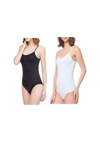 Resim Seher 2'li Paket Ip Askılı Kadın Çıtçıtlı Body SIYAH 
