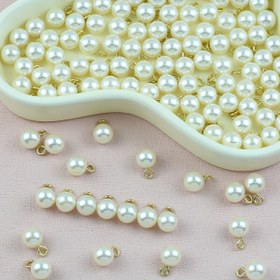 Resim 20 adet 8/10/12/14 mm bej pandantif, el yapımı DIY bileklik, kolye aksesuar malzemesi 