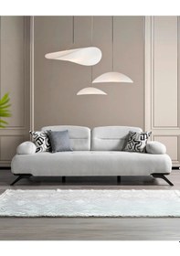 Resim Yıldız Sırt Mekanizmalı 3 Adet Üçlü Kanepe & 3'lü Koltuk 3+3+3 - Açık Gri Açık Gri 