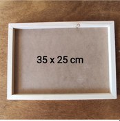 Resim 35x25cm Ham Ahşap Çerçeveli Pano Camsız - Arkalık Sabit 