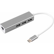 Resim Daytona FC05 Multifunction Type-C™ To 3*USB3.0 Ethernet Çevirici Macbook Uyumlu Adaptör 