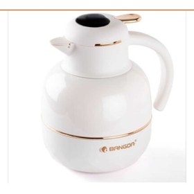 Resim Tantitoni 012-01 BEJ PASLANMAZ ÇELİK TERMOMETRELİ VE SÜZGEÇLİ ÇAY TERMOSU 1.2 LT 