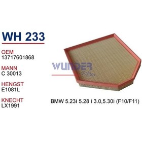 Resim WUNDER WH233 HAVA FİLTRESİ - BMW 5.23 İ,5.28 İ 3.0,5.30 İ (F10/F1 