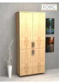 Resim Kobiç Dosya Dolabı Tam Kapak 80x35x185 Cm Meşe 