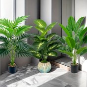 Resim 3 adet Yapay Canavar Palmiye Ağacı, Plastik Gerçekçi Bonsai Bitkileri, İç/Dış Mekan Dekorasyonu, Zemin Yerleştirme, Bahçe Dekorasyonu, Bahar Mevsimi, Şükran Günü Tatili, Çeşitli Oda Türleri, Kaplama Dahil Değildir 