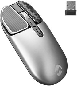 Resim Everest SM-620 2in1 Bluetooth+2,4Ghz Şarjlı Metalik Süper Sessiz Mobil-TV-PC Destekli Kablosuz Mouse (GRİ) 