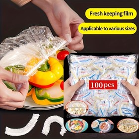 Resim 100 Adet Ekstra Büyük Gıda Sınıfı Tek Kullanımlık Plastik Sarma Kapakları - Su Geçirmez, Esnek ve Yeniden Kullanılabilir Barbeküler, Restoranlar, Ev Kullanımı, Bayram Partileri için (Ölülerin Günü, Aziz Nikola Günü, Paskalya, Sevgililer Günü), Yiyecekler İçin Plastik Sarma, Restoran Malzemeleri, Şenlikli Ambalajlama, Gıda Güvenliği Materyali 