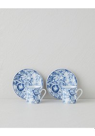 Resim English Home Liana Porselen 4 Parça 2 Kişilik Kahve Fincan Takımı 80 Ml Lacivert-beyaz Lacivert-beyaz 