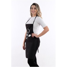 Resim Beautiful Set Sıvı Geçirmez Su Geçirmez Mutfak Önlüğü 2 Eldiven Siyah2 