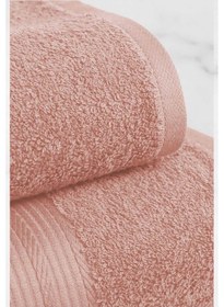 Resim 2 Parça Battal Lüks Premium Banyo Spa Havlu Takımı 90x170 Cm Somon Renkli 