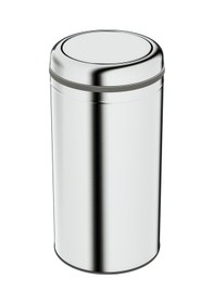 Resim Aqua Bagno Basic Çöp Kovası - Sallanır Kapaklı 45 L, Parlak Krom Paslanmaz Krom 