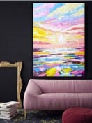 Resim Yağlı Boya Tablo %100 El Yapımı 75cmx103cm Sunset Soyut 