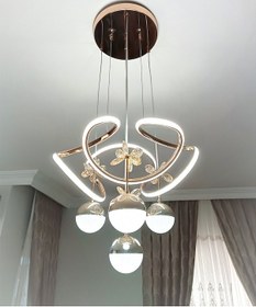 Resim Livora Lighting Alice Modern Sarkıt Kelebekli Kademeli Ledli Avize Altın - Gold 