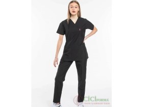 Resim Cici Forma Zarf Yaka Siyah Takım 