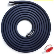 Resim Elmpaly Siyah 196 İnç Uzun Silikon Duş Hortumu 59 78 118 196 İnç Bakır Cıvatalı Evrensel El Duşu Uzatma Banyo Aksesuarı 