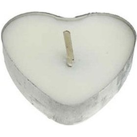 Resim Kalp Tealight Mum Kalp Modeli (50 Adet) Beyaz 
