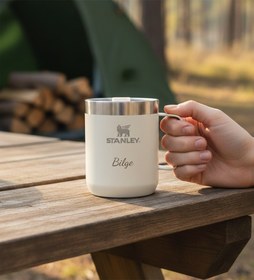 Resim Kişiye Özel Stanley Krem Kamp Kupası Classic Legendary 0.23L 
