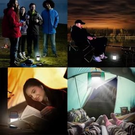 Resim Jouis Kamp Lambası Feneri Akordiyon Güneş Enerjili PowerBank LED Kamp Feneri Suya Dayanıklı Açık Yürüyüş için Kamp Işık Lambası Acil Ev Arka Bahçe Verandası Balkon Teras Fener ve Masa Lambası 