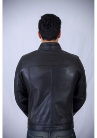 Resim Şahin Deri Spor Sade Slim Fit Deri Mont Siyah 