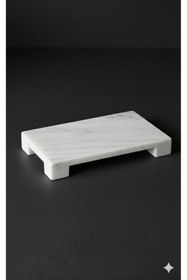 Resim BÜYÜLÜ HOME Mermer Ayaklı Lüks Yağdanlık Altlığı 25 cm uzunluk 12.5 en 