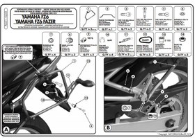 Resim KAPPA KL351 YAMAHA FZ6 - FZ6 600 FAZER (04-06) YAN ÇANTA TAŞIYICI 