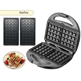 Resim Empressco 6'lı 1 Arada Tost, Waffle, Donut, Ceviz Kurabiye, Sandviç Makinesi Siyah 