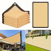 Resim UV Koruma Güneşlik Ağı - Bej/Kahverengi/Siyah, Kolay Kurulum İçin Halkalı Dayanıklı Dış Mekan Gölgelik, Balkon, Teras ve Havuz Kenarı için Mükemmel, Şık Tasarım, Sağlam Halka Detayı ile Bahçe ve Dekoratif Aksesuar 