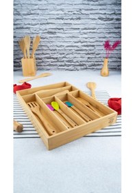Resim Bambu Çekmece Düzenleyici, Kaşıklık Büyük Boy 
