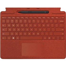 Resim Microsoft Surface Pro 8, Pro 9 ve Pro X Uyumlu Signature Q İngilizce Klavye ile Slim Pen 2 – Kırmızı – 8X8-00035 