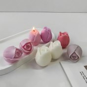 Resim 1 Adet Lale Mum Kalıbı DIY Çok Renkli El Yapımı Sabun & Taş Kalıpları - Romantik Ev Dekoru için Düzensiz Şekilli Çiçek Buketi Tasarımı, Dayanıklı Malzeme, Çiçekli Mum Kalıbı 