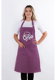 Resim Unisex Master Chef Ayar Askılı Mutfak Önlüğü Mor 