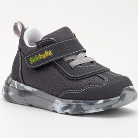 Resim Şirin Bebe Şirinbebe Ortopedik Erkek Bebek İlk Adım Spor Ayakkabı Füme Cırtlı Anorak Malzeme-3707 Füme 