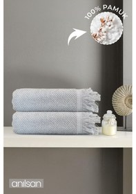 Resim 2'li Gri Jelena Banyo Havlusu- 70x140 Cm, 490 Gr, %100pamuk, Spa Ve Otel Havlusu, Günlük Kullanıma Uy Gri 