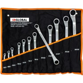 Resim SB Global Tatian 12 Parça Iki Ağızlı Yıldız Anahtar Takımı Bez Çantalı 