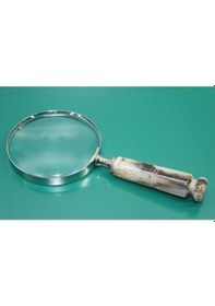 Resim Büro Ev Ofis İçin 22x10cm Dekoratif Saplı Büyüteç Prestij Pirinç El Büyüteci 