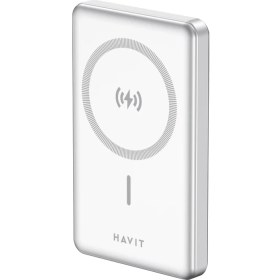 Resim Havit PB5203 10000mAh 20 W Magsafe Ultra İnce Manyetik Kablosuz Powerbank Gri 