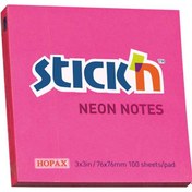 Resim Hopax Stıckn Yapışkanlı Not Kağıdı 100 YP 76x76 Fosforlu Pembe HE21165 