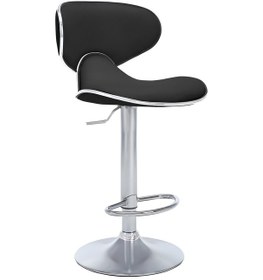 Resim Bürocci Zen Bar Taburesi - Siyah Modern Deri Metal Ataklı Yüksek Tezgah Sandalyesi - 9549s0481 Siyah 